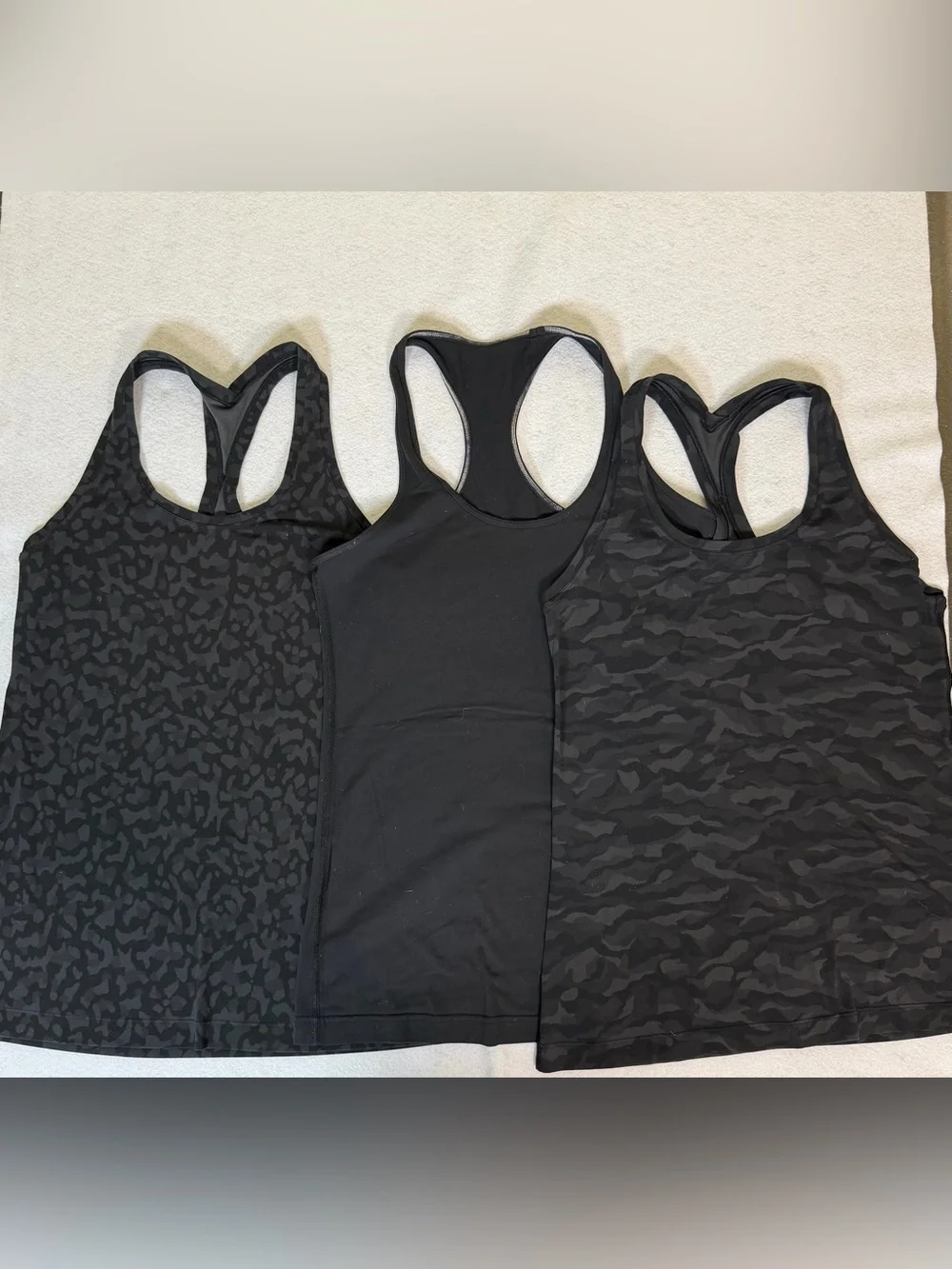 Lululemon Tank Top Bundle Black Racerback Athletic Lot of 3 Fits Women’s Lg. 12 - Picture 2 of 16